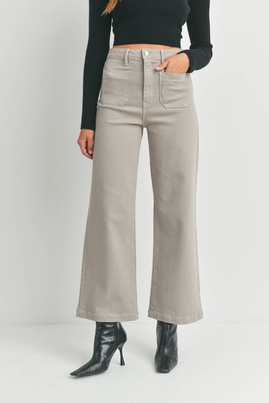 Stone Denim Wide Leg Pants