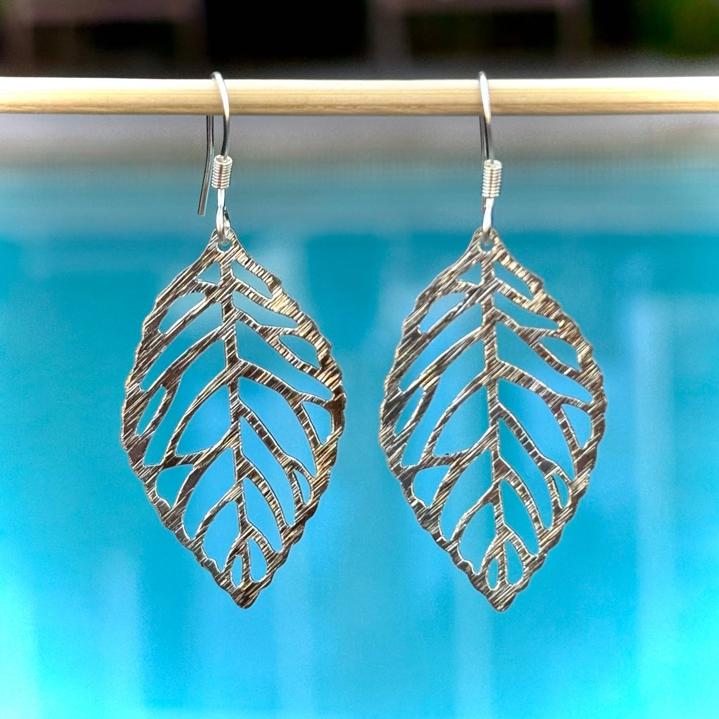 Brushed Gold & Silver Orovale Leaf Earrings