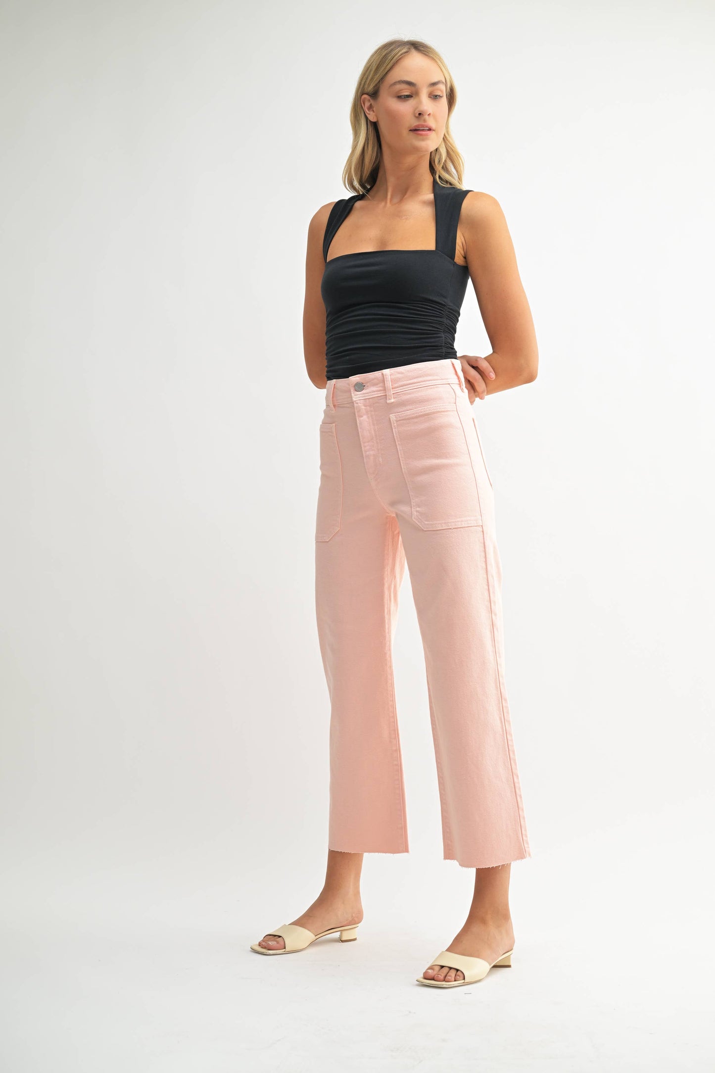 Peach Wide Leg Denim | Made in USA