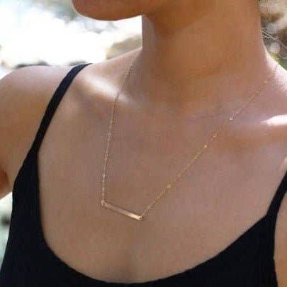 Hammered Bar Necklace
