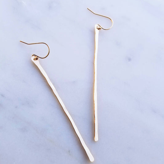 Hammered Bar Earrings