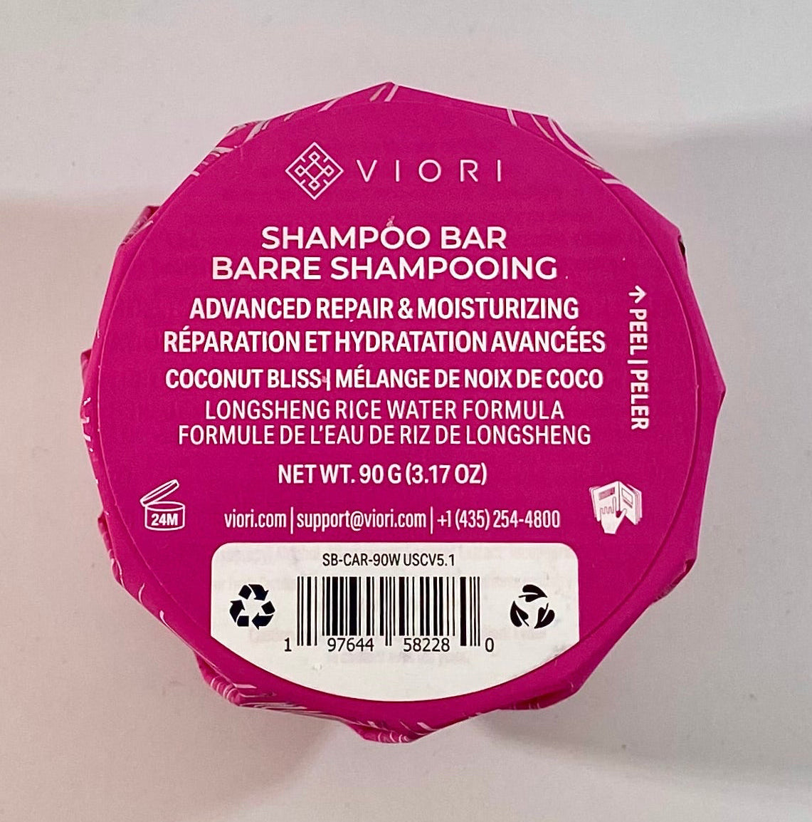 Viori Beauty Advanced Repair Shampoo Bar | Coconut Bliss