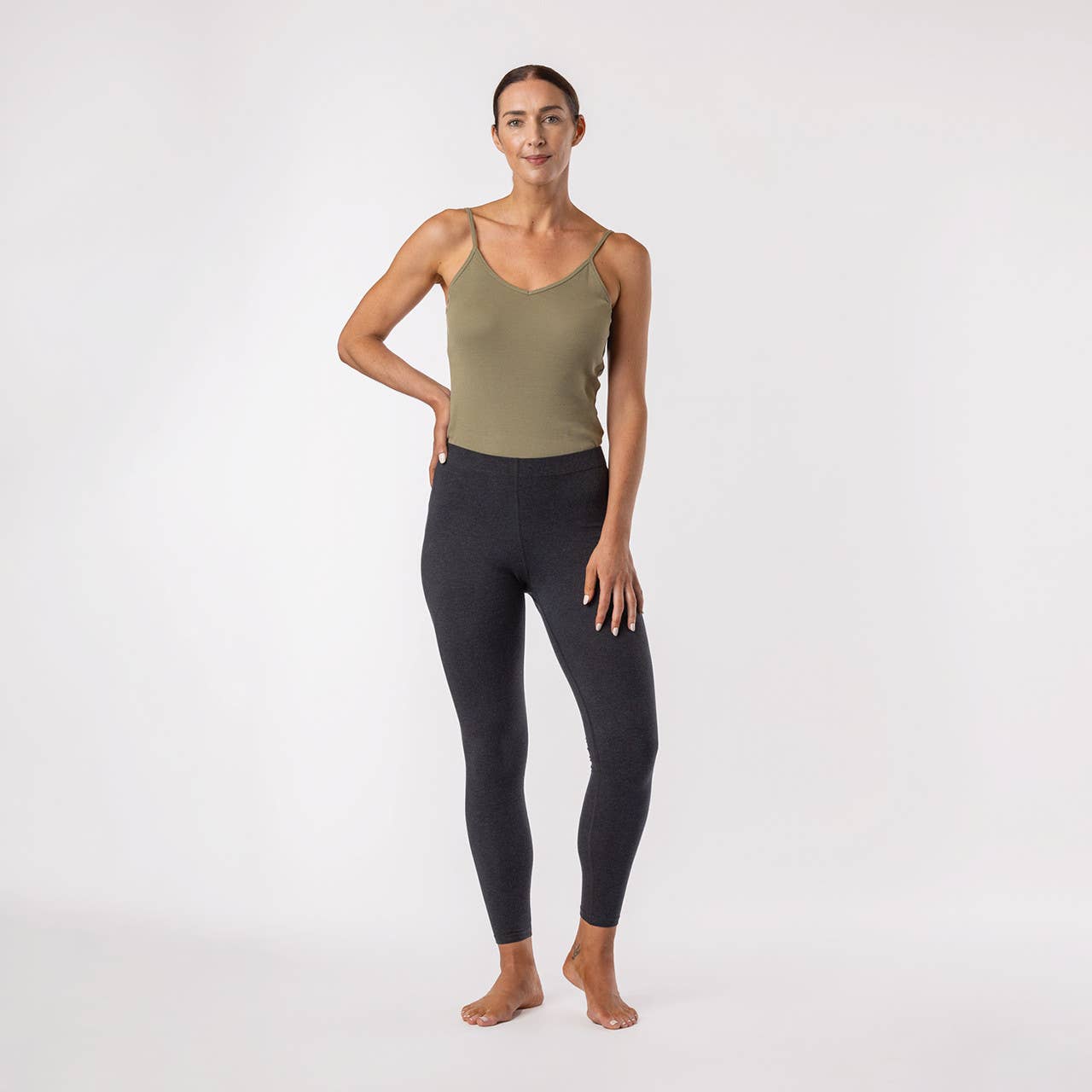 Organic Cotton Leggings | Charcoal or Black