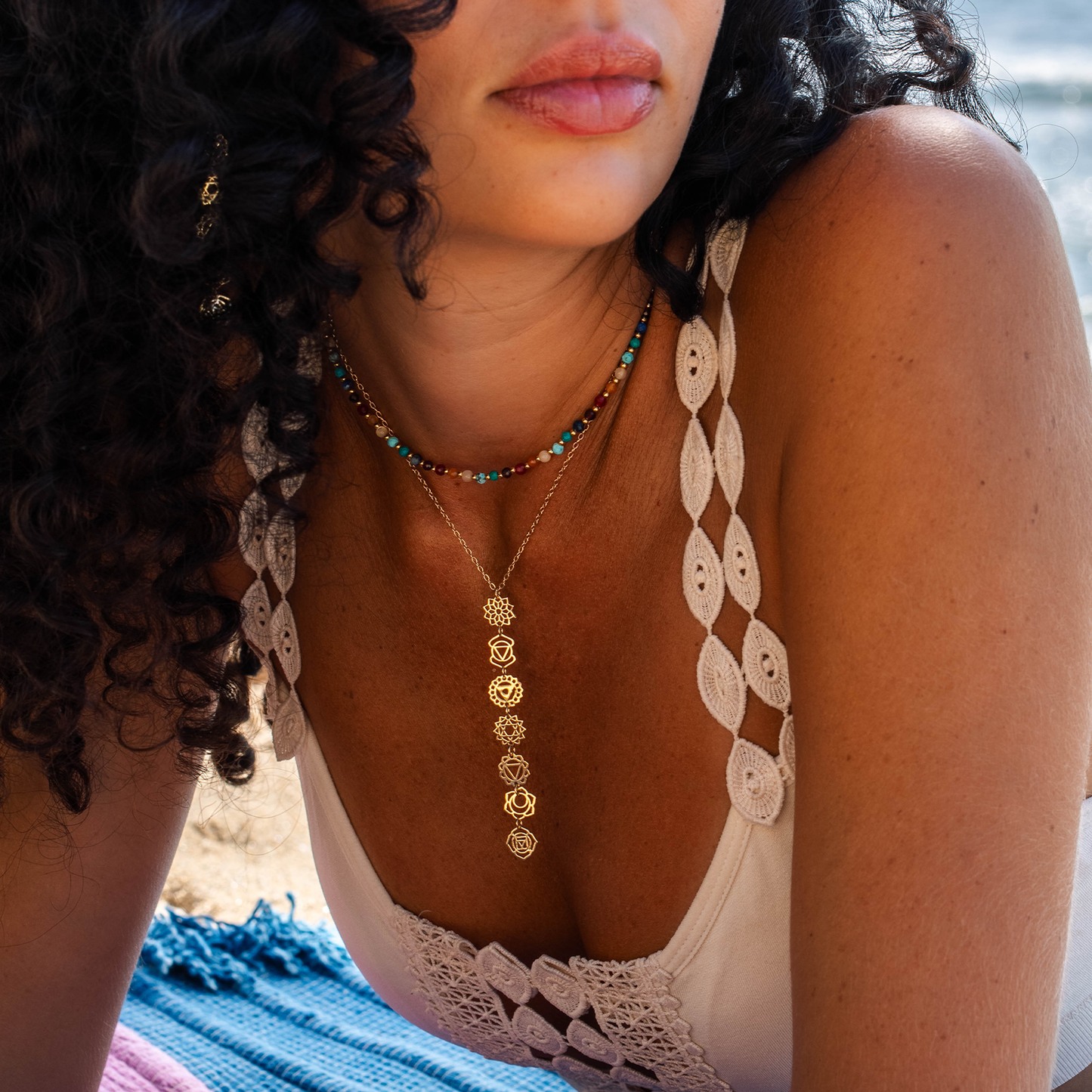 Golden Chakra Drop Necklace