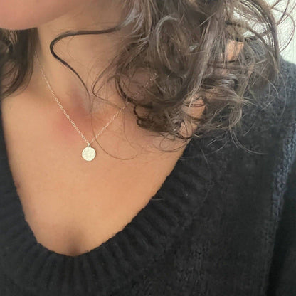 Hammered Circle Pendant Necklace