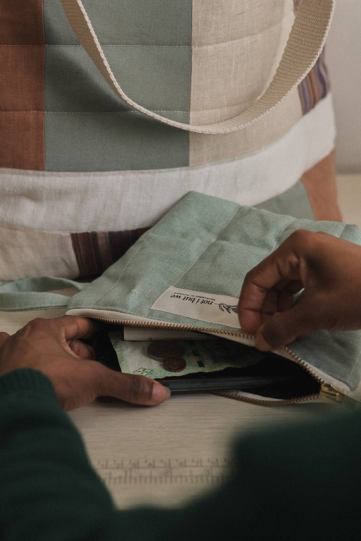 Upcycled Cotton/Linen Cosmetic Bag | 4 Color Options