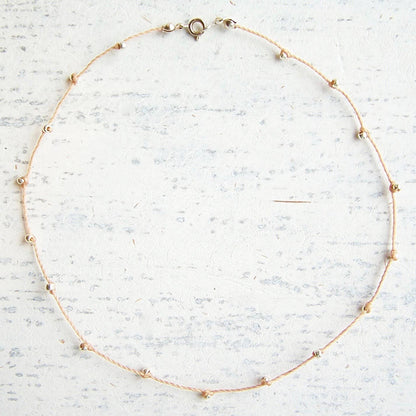 Knotted Bead Cord Necklace