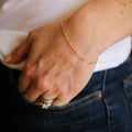 Beaded Gold Filled Chain Bracelet