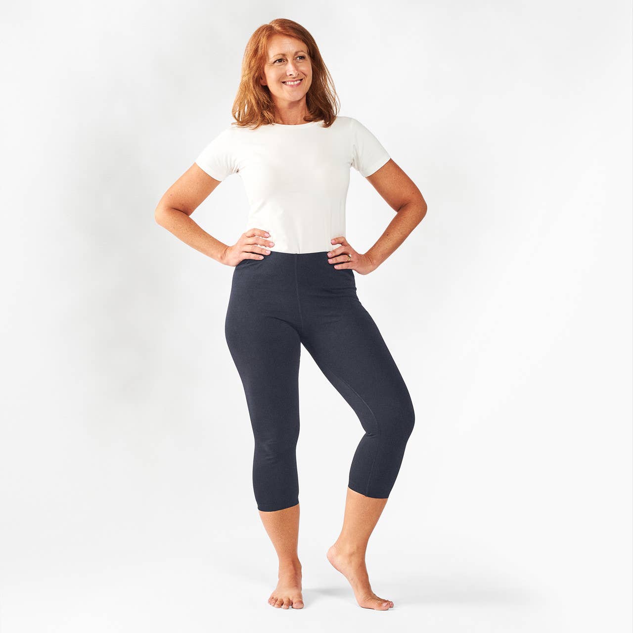 Organic Cotton Midcalf Leggings | Black