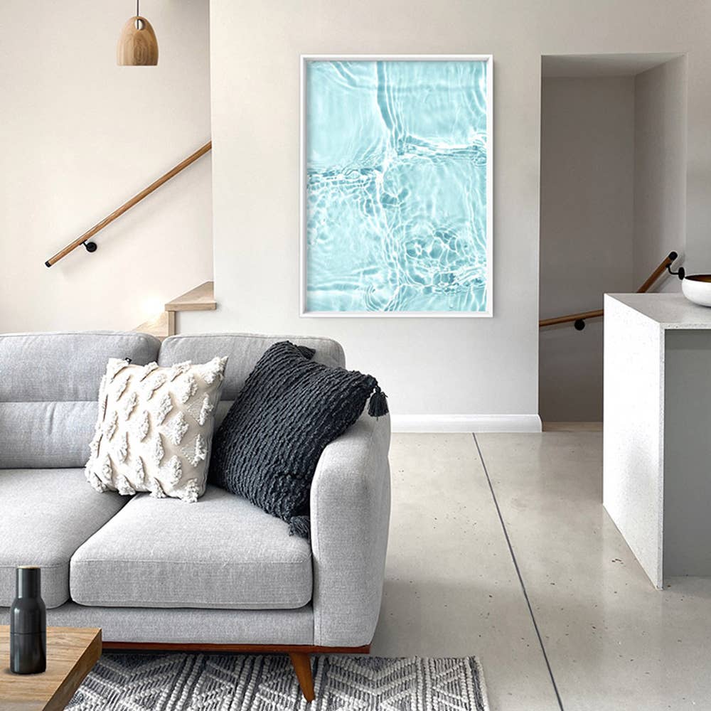 Pool Ripples Art Print. Water Reflections Blue Coastal Art