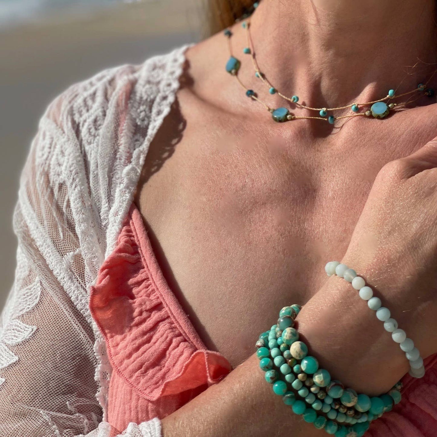 Knotted Bead Cord Necklace