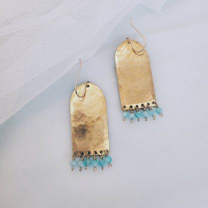 Handmade Brass & Amazonite Earrings