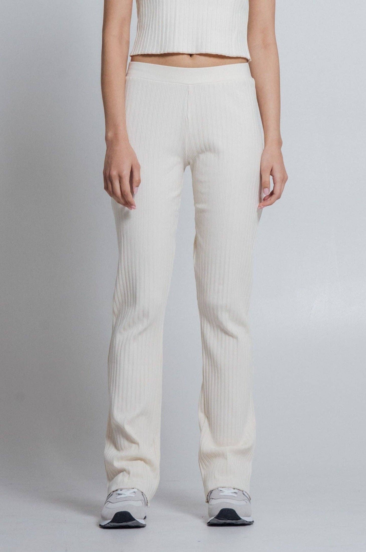 Ivory Rib Knit Pants