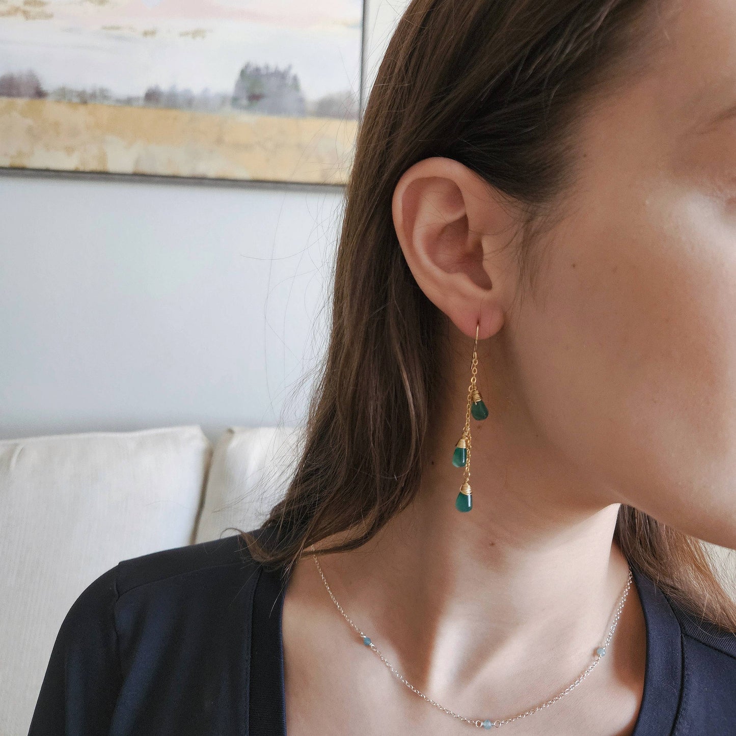 Green Onyx Earrings