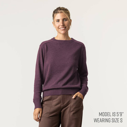 Organic Cotton Crew Sweater | Plum