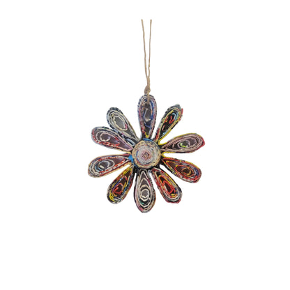 Recycled Paper Daisy Ornament