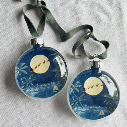 Santa at Midnight Ornament 