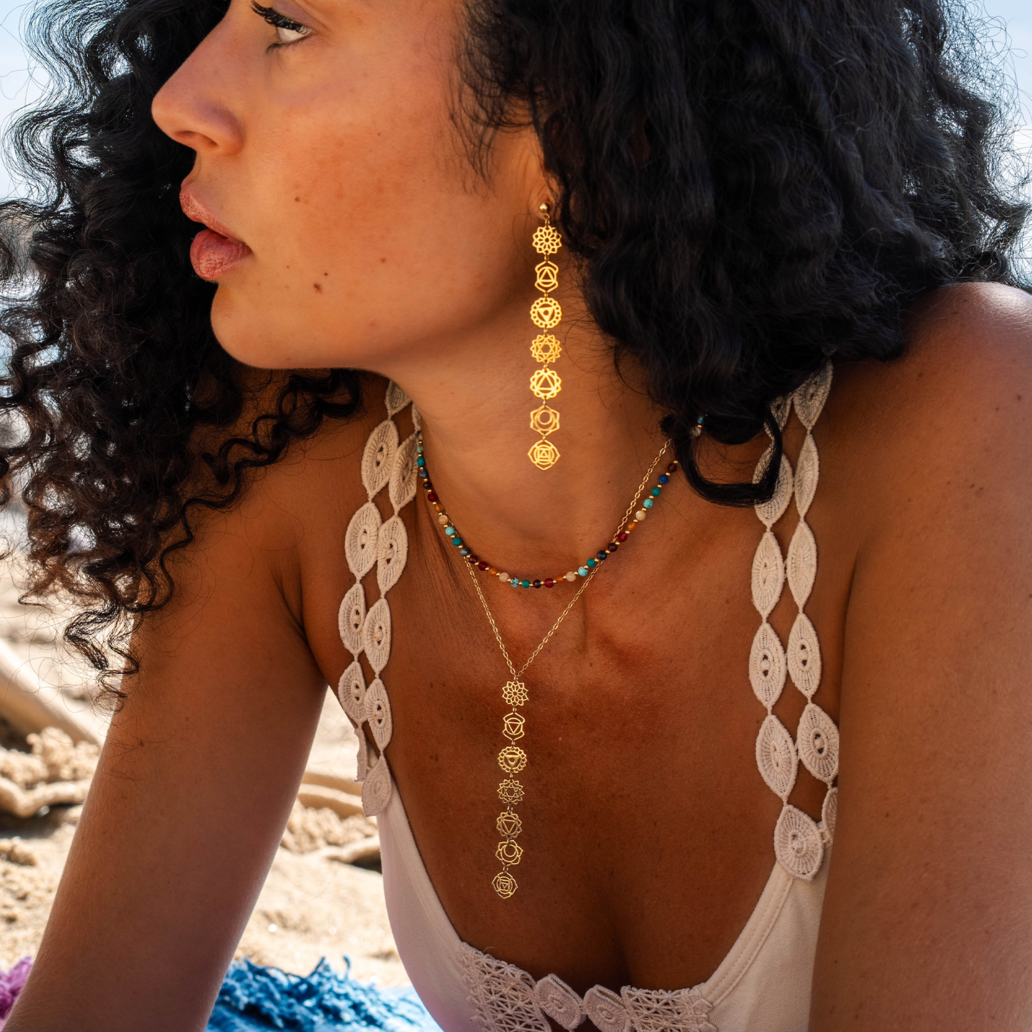 Golden Chakra Drop Necklace