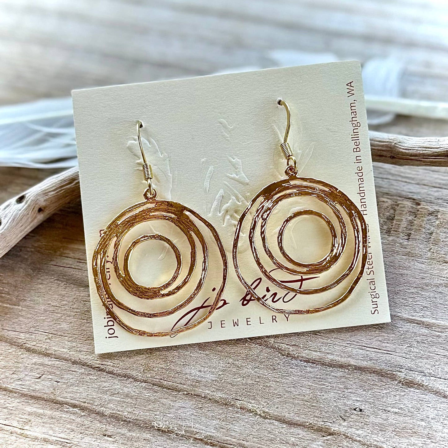 Brushed Gold Eternal Tide Earrings