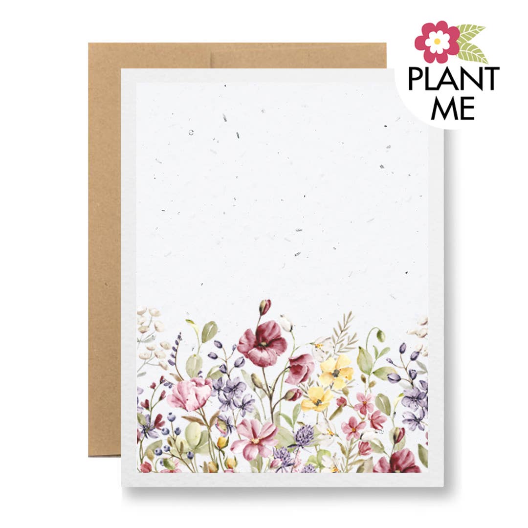 Plantable Card | Blank {wildflower border}