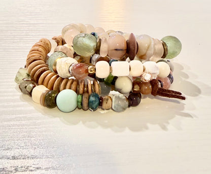 Noe Kai Bracelet Collection | Opal, Moonstone, Quartz, Agate, Pearl