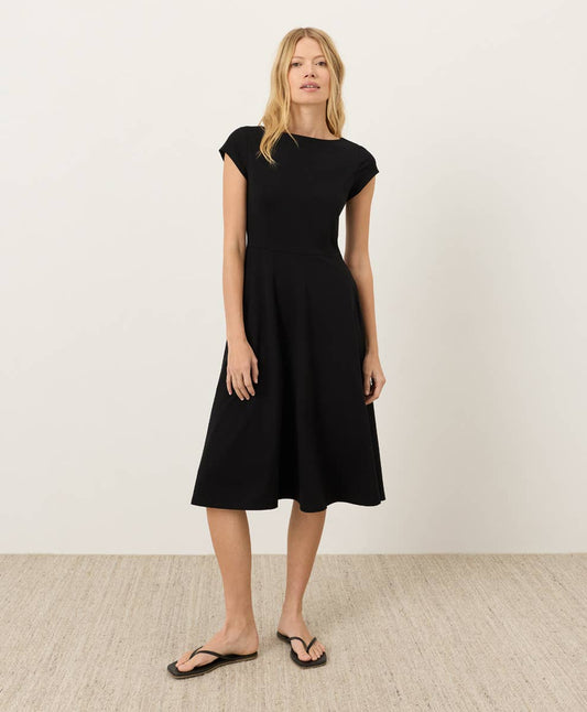 Women's Fit & Flare Ballet Neck Dress