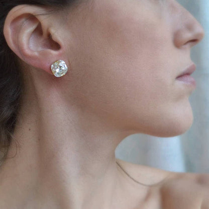Vintage Cushion Cut Crystal Studs