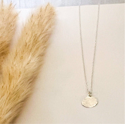 Hammered Circle Pendant Necklace