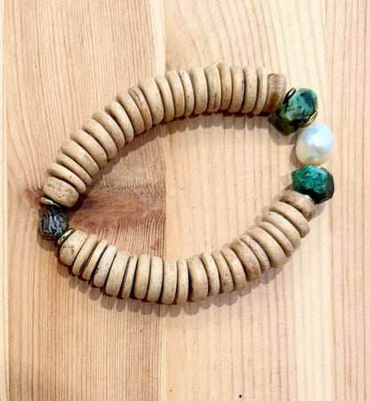 Wild Honey & Wanderlust Bracelet Collection | Jasper, Riverstone, Agate, Wood