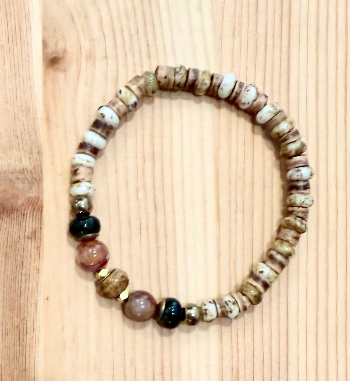 Wild Honey & Wanderlust Bracelet Collection | Jasper, Riverstone, Agate, Wood