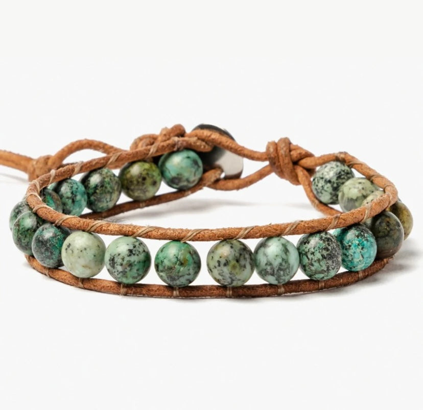 African Stone Lineer Bracelet