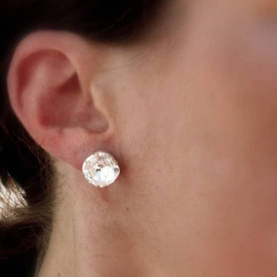 Vintage Cushion Cut Crystal Studs