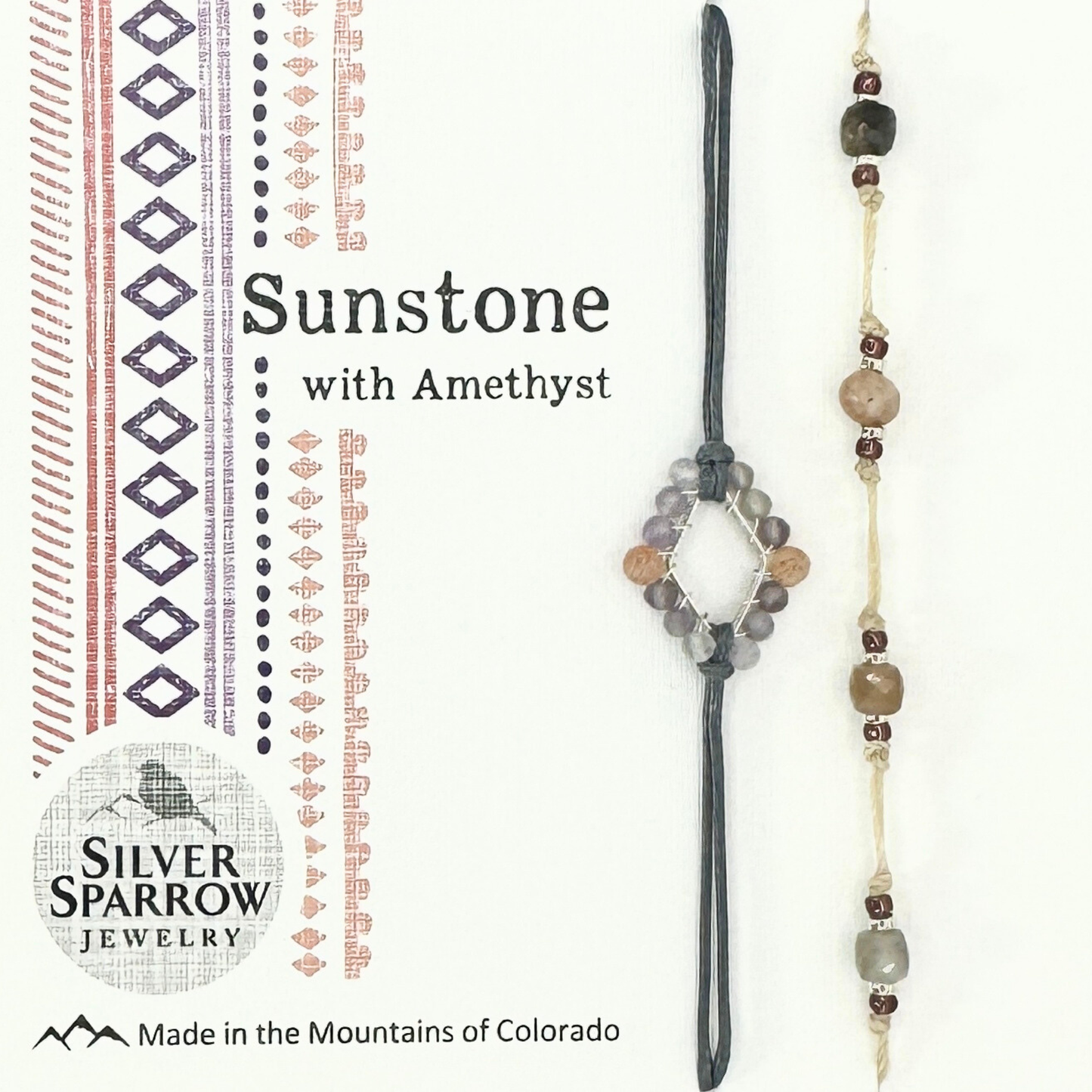 Sunstone & Amethyst Bracelet Duo