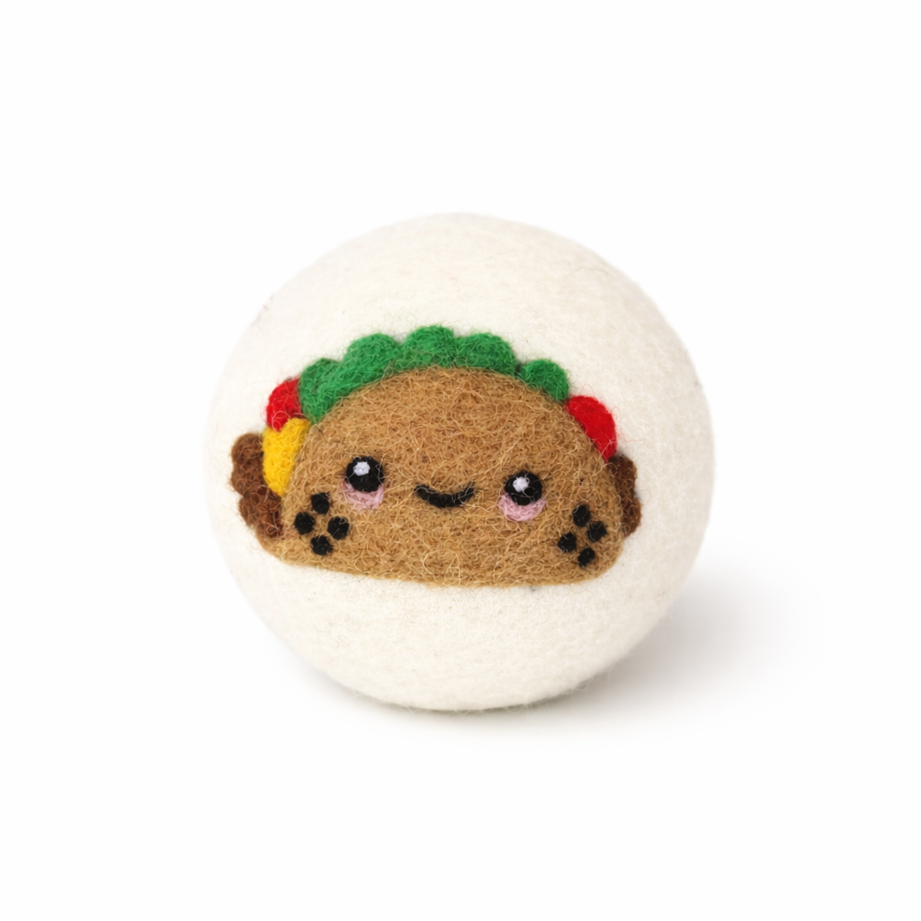 Avocado Cactus Flamingo Hedgehog Taco Eco Wool Dryer Balls