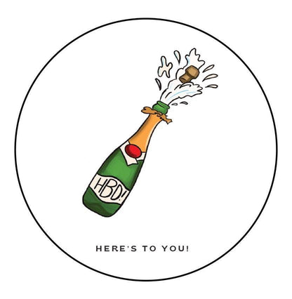 Popping Champagne Birthday Card