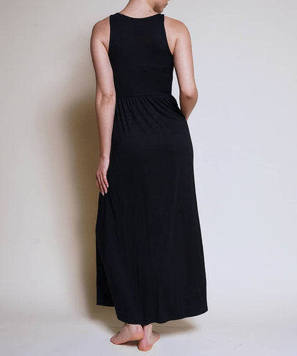 Black Sleeveless Bamboo Maxi