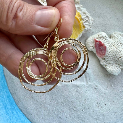 Brushed Gold Eternal Tide Earrings