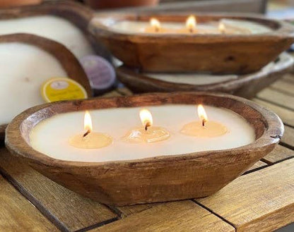 9" Citronella Wood Bowl Candle