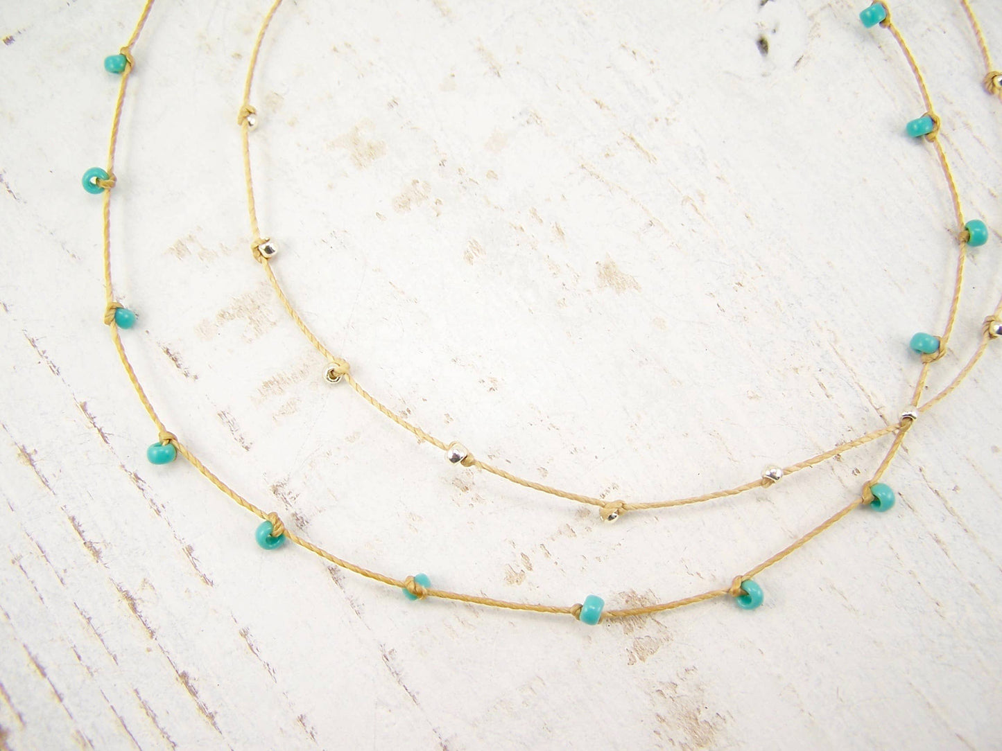 Knotted Bead Cord Necklace