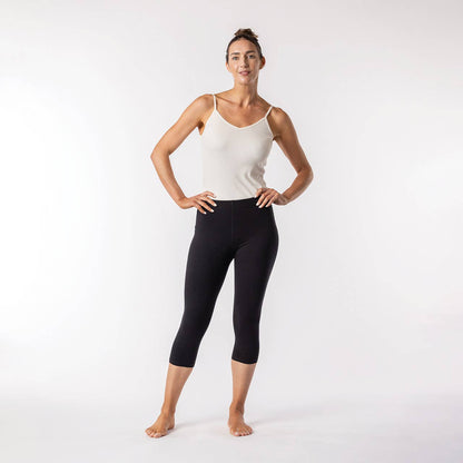 Organic Cotton Midcalf Leggings | Black
