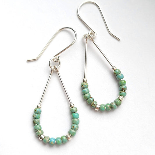 Turquoise Bead Drop Earrings