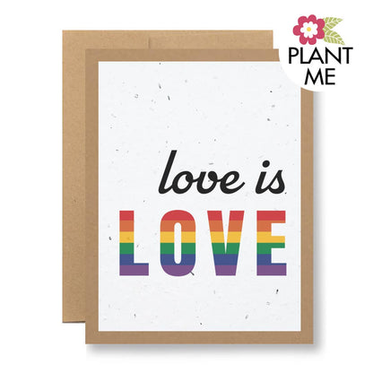 Plantable Seed Paper Greeting Card - Love is LOVE