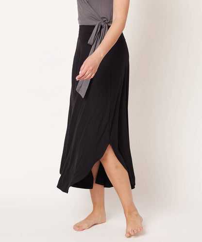 Black Bamboo Tulip Maxi Skirt