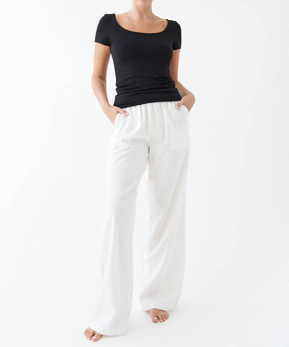 White Linen/Cotton Pants