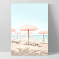 Pink Beach Umbrella Aesthetic Print