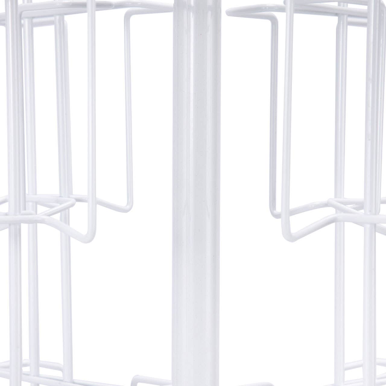 48-Pocket Rotating White Greeting Card Rack - 65”H x 16”D