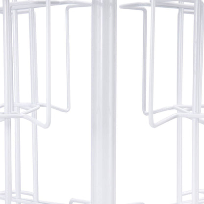 48-Pocket Rotating White Greeting Card Rack - 65”H x 16”D