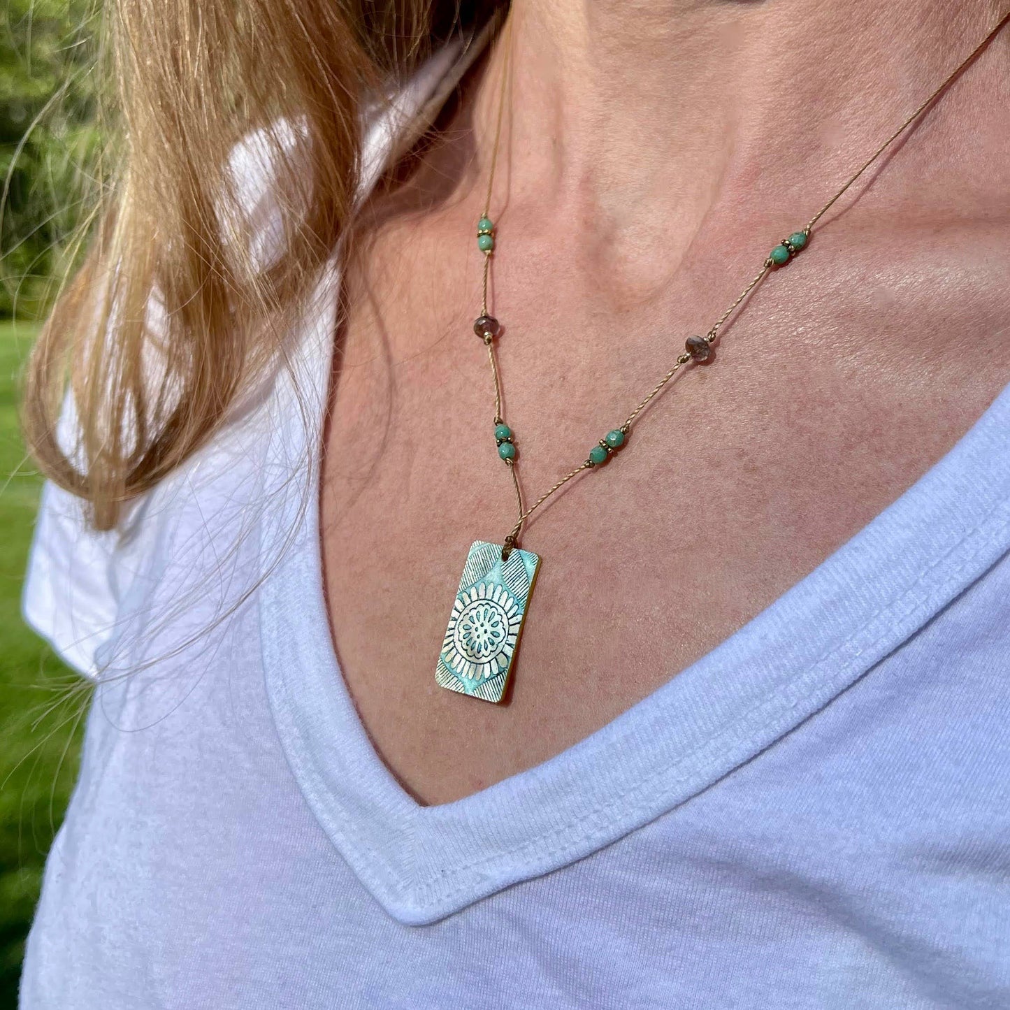 Mother of Pearl Shell Necklace - Tropical Colors