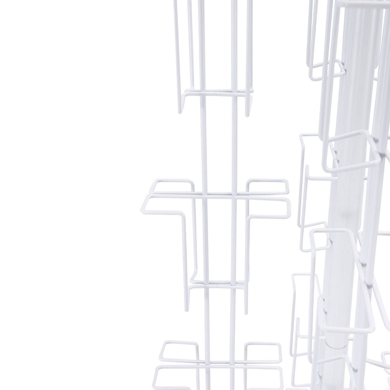 48-Pocket Rotating White Greeting Card Rack - 65”H x 16”D