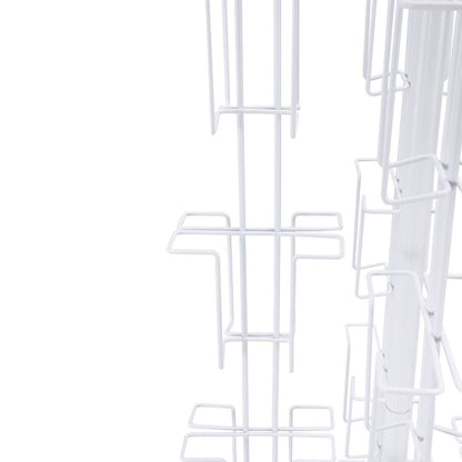 48-Pocket Rotating White Greeting Card Rack - 65”H x 16”D